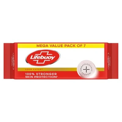 Image of Lifebuoy Total10 Germ Protection Bathing Soap, Protects Your Skin from Viruses &amp; Other Harmful Germs Using Activ Silver Shield Formula, Combo Offer (125 g x 7)