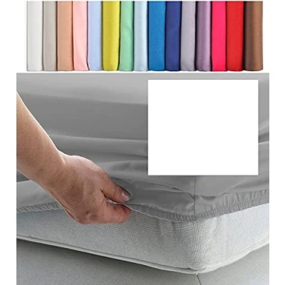 Image of SUPER SINGLE EXTRA WIDE FITTED SHEET 42&quot; x 75&quot; (3&#039; 6&quot; 6&#039; 3&quot;) 300 Thread Count Percale Material (White, 10&quot; Depth)