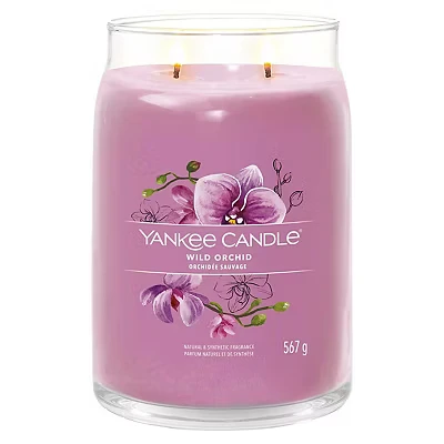 Image of Yankee Candle Signature Scented Wild Orchid Large Jar with Double Wicks Soy Wax Blend Long Burning Perfect Gifts for Women (1629979E)