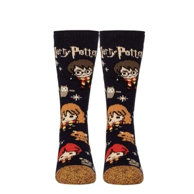 Image of Kids 1 Pair SOCKSHOP Heat Holders Harry Potter 1.6 TOG Lite Thermal Socks Navy 9 12