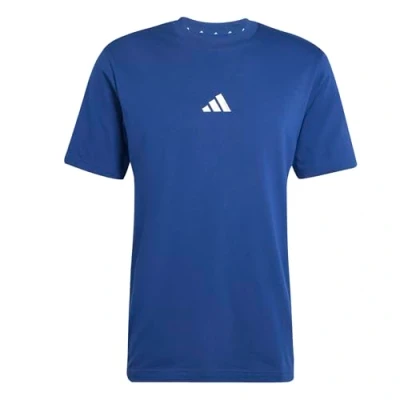 Image of adidas Men&#039;s Essential Three Stripes Single Jersey TEE, Dark Blue/White, S