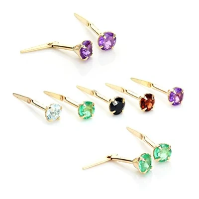 Image of Andralok 9ct Yellow Gold Sky Blue Topaz 3.5mm Round Stud Earrings