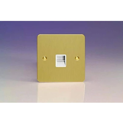 Image of Varilight 1 Gang Telephone Secondary (Extension) Socket Brushed Brass