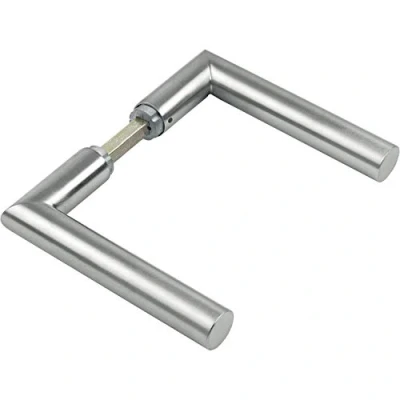 Image of Hoppe 3405185 Door Handle Set Amsterdam Without Rosettes Matte Stainless Steel Suitable for Glass Doors