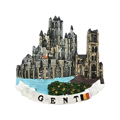 Image of 3D Ghent Belgium Refrigerator Fridge Magnet Tourist Souvenirs Handmade Resin Craft Magnetic Stickers Home Kitchen Decoration Travel Gift