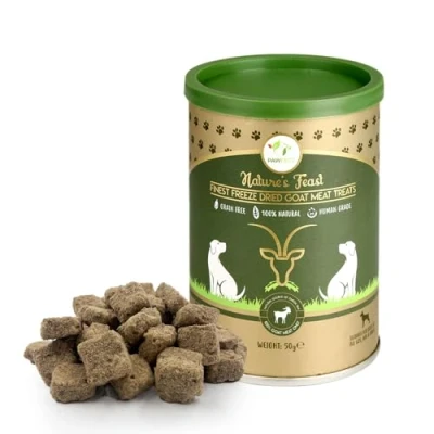 Image of Pawfect Nature&#039;s Feast Freeze Dried Dog Treats 100% Natural Goat Treat Single Ingredient Grain Free Training Food Topper for Dogs (50g/1.76oz)