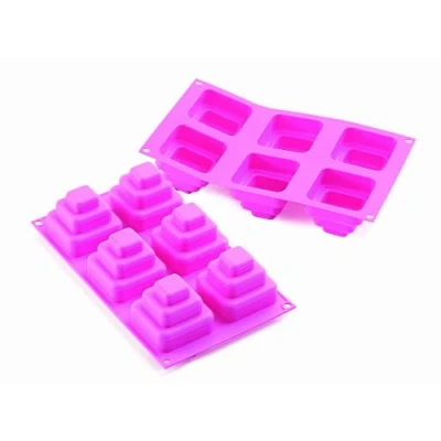 Image of silikomart Silicone Wonder Cakes Collection Square Tiered Cake Mold, Mini