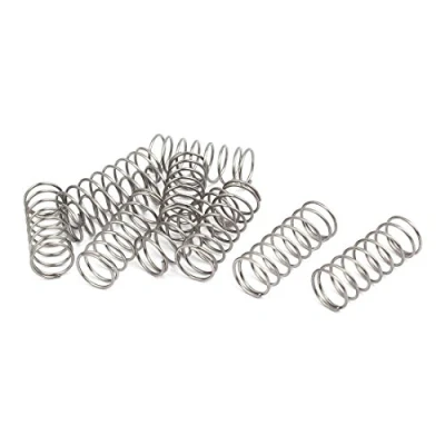 Image of sourcingmap Compression Spring,304 Stainless Steel,14mm OD,1mm Wire Size,35mm Free Length,Silver Tone,10Pcs