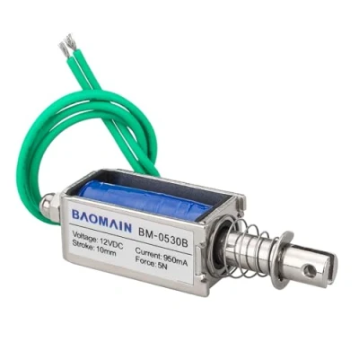 Image of Baomain Solenoid Electromagnet JF 0530B DC 12V 300mA 10mm 5N PushPull