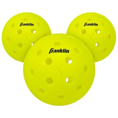 Image of Franklin Sports X 40 Performance Outdoor Pickleball Balls, Official Size &amp; Weight, 26g, 74mm diameter, Precision Drilled, USAPA Tournament Approved, 3 Pack with Storage Tube