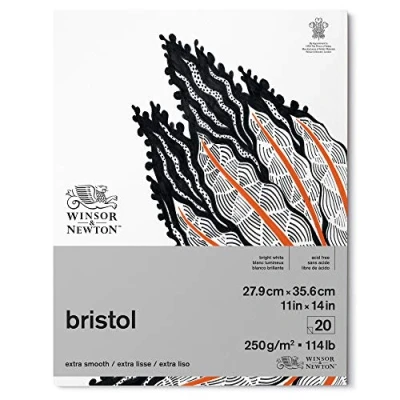 Image of Winsor &amp; Newton Drawing Paper, Bright White, 27,9 x 35,6 cm 20 Blatt Zeichenpapier im Block, 250g/m²