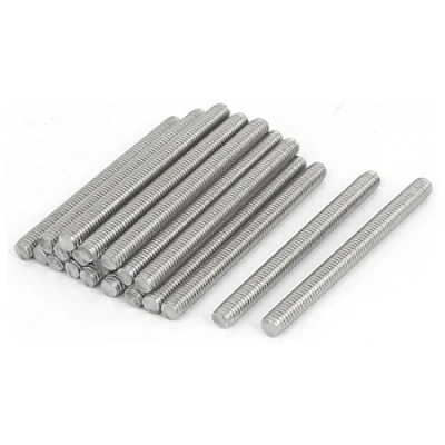 Image of sourcingmap M6 x 70mm 304 Stainless Steel Fully Threaded Rod Bar Studs Silver Tone 20 Pcs
