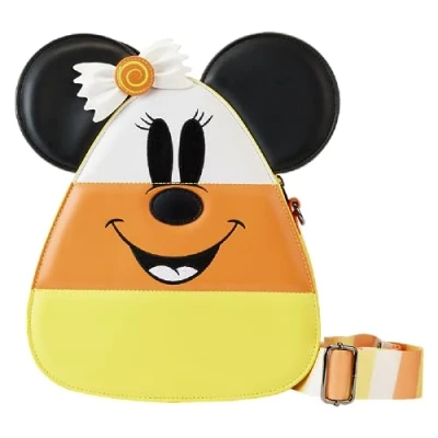 Image of Loungefly WDTB2853 Disney Mickey and Minnie Mouse Candy Corn Crossbody Bag Multicolour