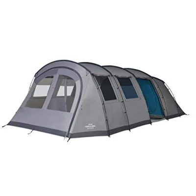 Image of Vango Purbeck 600XL Tent [Amazon Exclusive] Family Camping 6 Man with 3 Rooms, Enclosed Porch Area for People, Vivid Grey