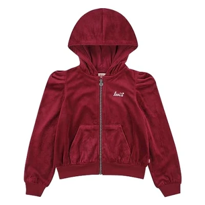 Image of Levi&#039;s Kids Lvg meet and greet velour hoodie Girls Rhododendron Levis 2 years