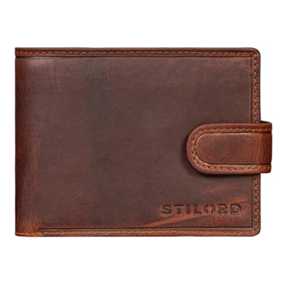 Image of STILORD &#039;Larry&#039; Mens Wallets Leather RFID Wallet for Men Gift Money Blocking Slim Wallet, Colour:Kara Cognac