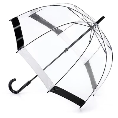 Image of Fulton Birdcage 1 Umbrella Black &amp; White Trim