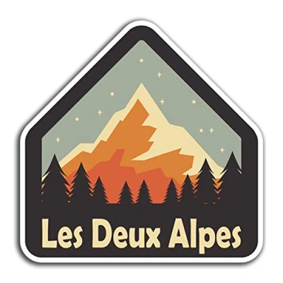 Image of 2 x 10cm Les Deux Alpes France Vinyl Stickers Sticker Laptop Luggage #32319 (10cm Wide)