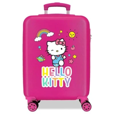Image of Hello Kitty You are Cute Pink Cabin Suitcase 38x55x20 cm Rigid ABS Combination lock 35 Litre 2.3 Kg 4 Wheels Hand Luggage