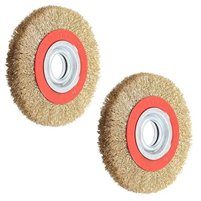 Image of 2x 6&quot; Wire Brush Wheels &amp; Adaptor Rings