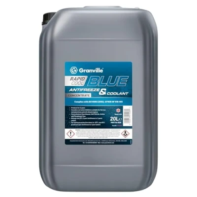 Image of Granville Rapid Cool Blue Antifreeze &amp; Coolant 20L Engine Long Protection Monoethylene Glycol Based BS: 6580:2010 Compliant Aluminium Safe Anti Freeze