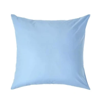 Image of HOMESCAPES Light Blue Pure Egyptian Cotton Euro Size Pillowcase 60 x cm 200 TC 400 Thread Count Percale Equivalent Large Square Pillow Case with Zip