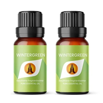 Image of Aroma Energy Wintergreen Essential Oil 20ml (2 x 10ml Bottles) 100% Pure &amp; Natural