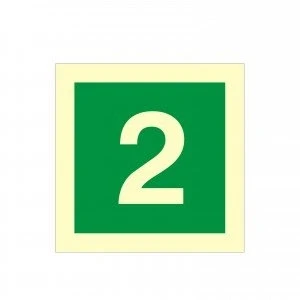 Image of Glow In The Dark Number 2 Sign 100mm x Rigid Plastic