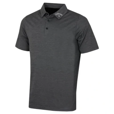 Image of Callaway Golf Mens Classic Jacquard Polo Shirt Caviar M