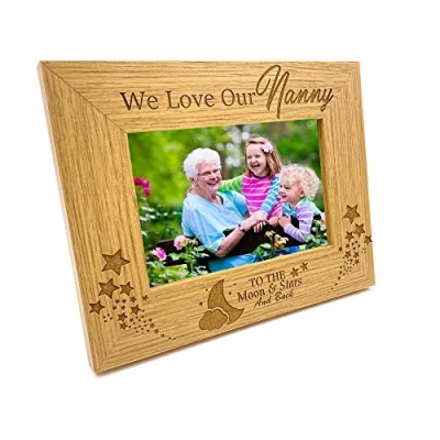 Image of ukgiftstoreonline We Love Our Nanny Oak wood finish Photo Frame (5 x 7 Inch)