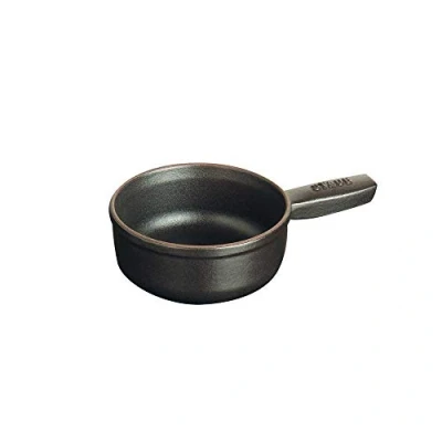 Image of STAUB 40509 594 0 Mini Cheese Fondue Pot, Matt Black, 12 cm