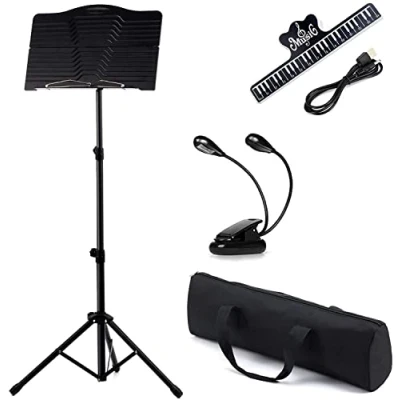 Image of Xample® Heavy Duty Orchestral Conductor Sheet Music Stand Holder Tripod Base Foldable UK