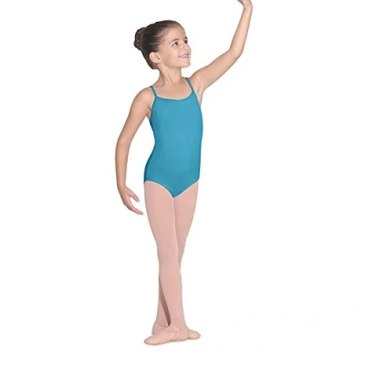 Image of Bloch Dance Girls Parem Microlux Camisole Leotard, Turquoise, 14