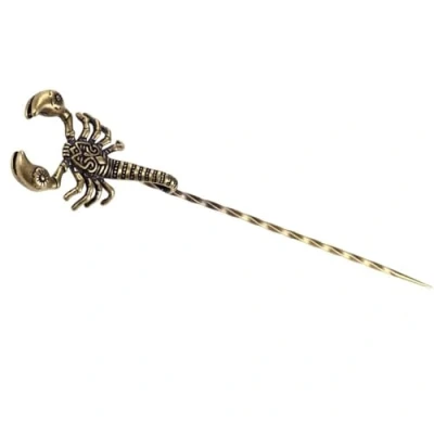 Image of Cigar Draw Enhancer Tool Punch Cutter Smoke Holder Bronze Needle Screw Out Anti Hot Getting More 30% for Each Retro Carving Shape (Scorpion)