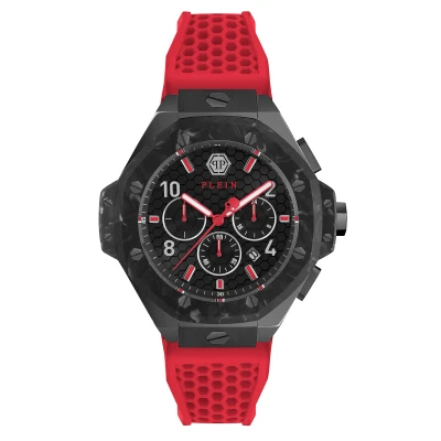 Image of Philipp Plein Chrono Royal Mens Red Watch PWPRA0724 Silicone One Size
