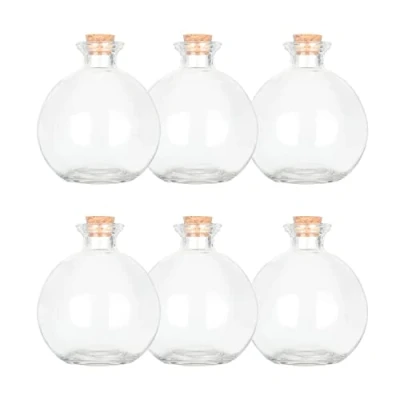 Image of Magic Season Decorative Glass Bottles with Cork Stoppers 260 ml Potion (6 Pcs)