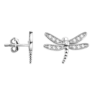 Image of SOFIA MILANI Women&#039;s Earrings 925 Silver with Zirconia Stones Dragonfly Stud Earring E2228