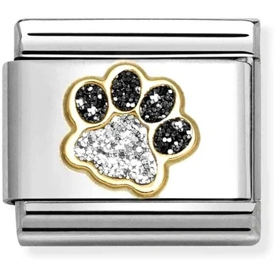 Image of Nomination Black And Silver Pawprint Charm