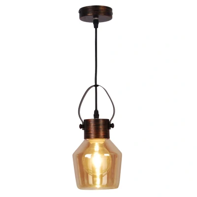 Image of Alex Dome Pendant Ceiling Light Yellow 1xE27