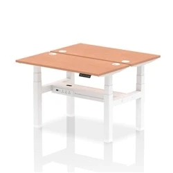 Image of Air B2B 1200x600mm Height Adjustable 2P Bench Desk CP Beech/White