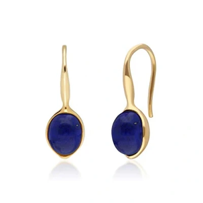 Image of Gemondo Irregular B Gem Lapis Lazuli Drop Earrings in Yellow Gold Plated Sterling Silver