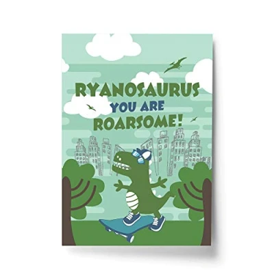 Image of RED OCEAN Personalised Sign For Boys Bedroom Dinosaur Print Decor Wall Art Gift Son