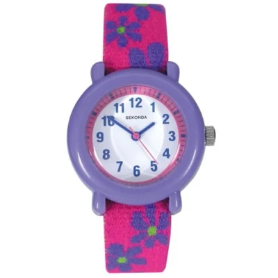 Image of Sekonda Children&#039;s Quartz Watch with White Dial Analogue Display and Pink Plastic Strap 4627.05
