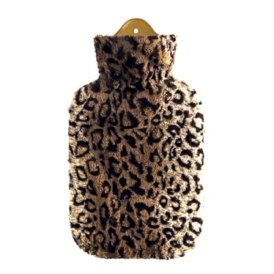 Image of Sanger 2 Litre Hot Water Bottle With Leopard Design Comfortable Removable Cover
