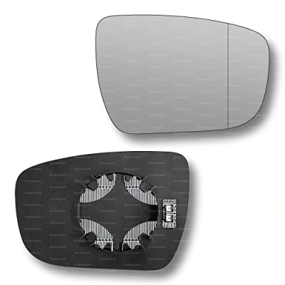 Image of Less4spares Replacement Wing Mirror Glass Right Compatible with Nissan Qashqai 2014 2021 CLIP ON Driver Off side Heated Blind Spot