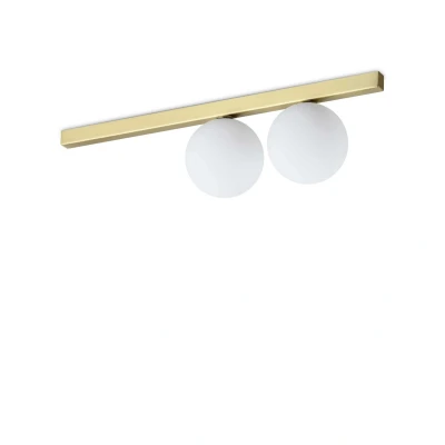 Image of Binomio 2 Light Globe Ceiling Brass