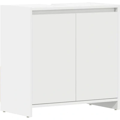 Image of vidaXL White Bathroom Cabinet with 2 Doors and 1 Compartment, 60x33x61 cm, Engineered Wood, Sleek Design