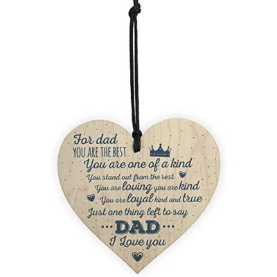 Image of RED OCEAN Dad You Are The Best Birthday Fathers Day Christmas Wooden Heart Love Gift From Daughter Son
