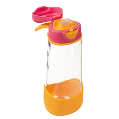 Image of b.box Sport Spout Drink &amp; Water Bottle Easy Grip and Leakproof Lid Cool Modern Child Friendly Design, Tilt Sip 600ml/20