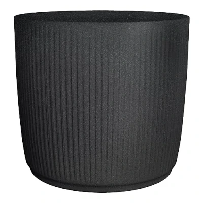 Image of Scheurich Linetto 30 Stony Grey Round Planter/Planter/Planter, Made with Recycled Plastic, 10 Year Guarantee, Outdoor Use